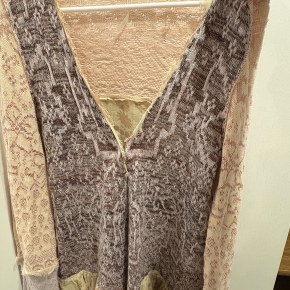 Free People Pink and Cream Cardigan - Picture 2 of 6